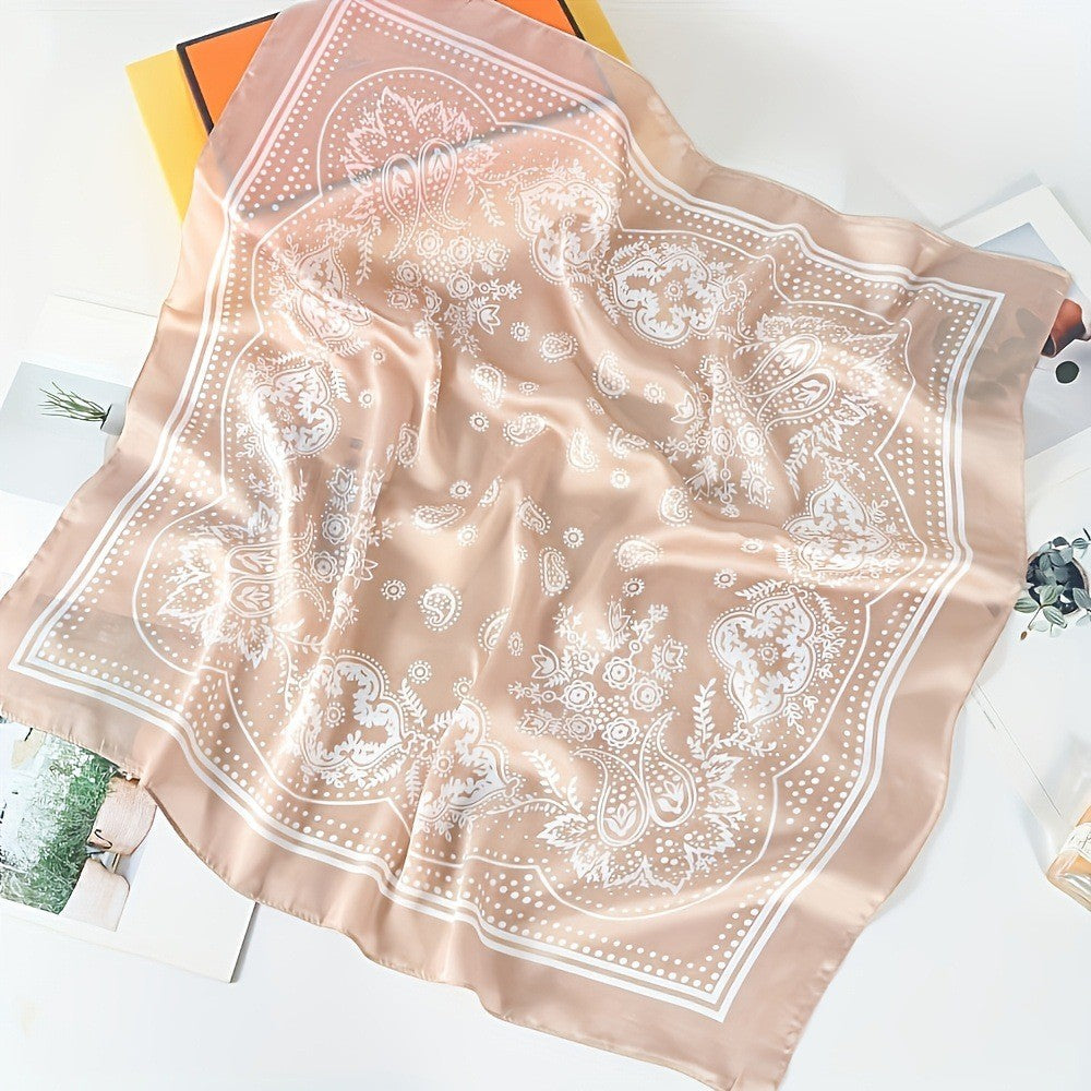 Vintage Inspired Faux Silk Korean Scarf