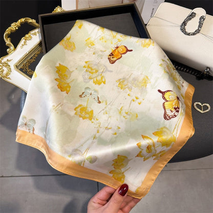 Vintage Inspired Faux Silk Korean Scarf