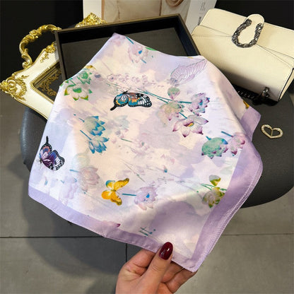 Vintage Inspired Faux Silk Korean Scarf