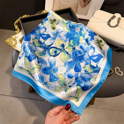 Vintage Inspired Faux Silk Korean Scarf
