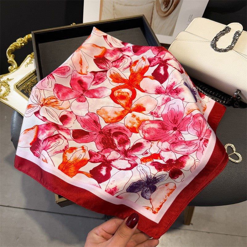 Vintage Inspired Faux Silk Korean Scarf