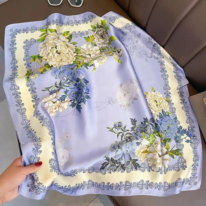 Vintage Inspired Faux Silk Korean Scarf