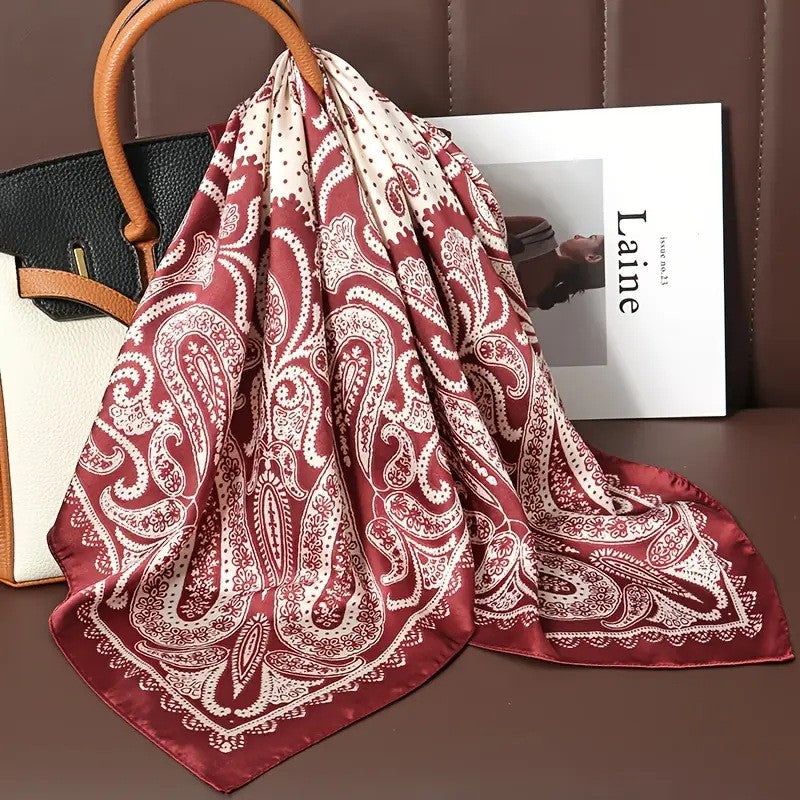 Vintage Inspired Faux Silk Korean Scarf