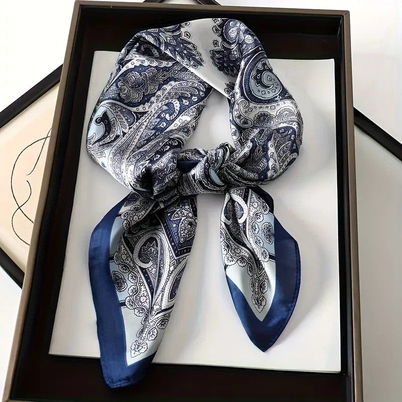 Vintage Inspired Faux Silk Korean Scarf
