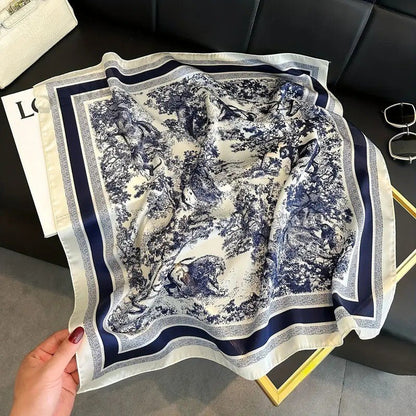 Vintage Inspired Faux Silk Korean Scarf