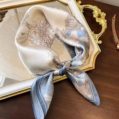 Vintage Inspired Faux Silk Korean Scarf