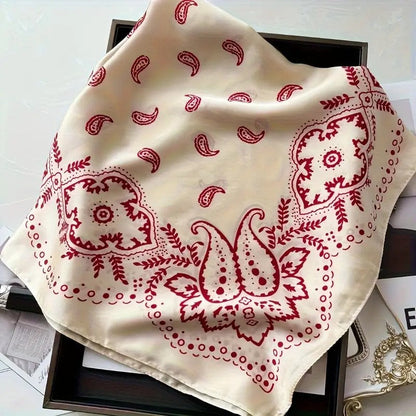 Vintage Inspired Faux Silk Korean Scarf