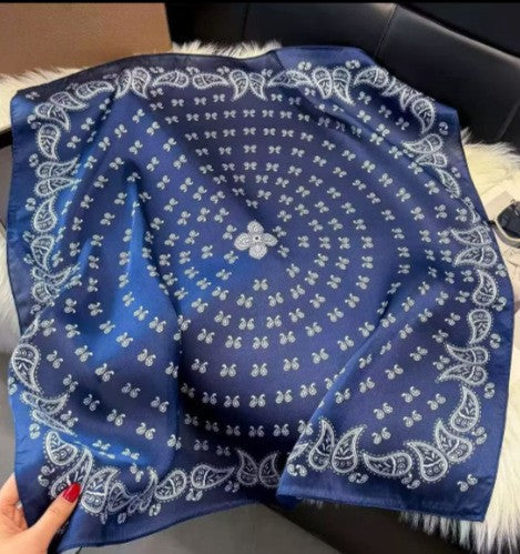 Vintage Inspired Faux Silk Korean Scarf