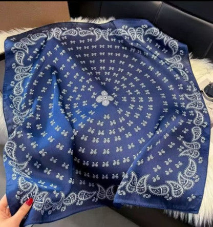 Vintage Inspired Faux Silk Korean Scarf