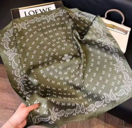 Vintage Inspired Faux Silk Korean Scarf