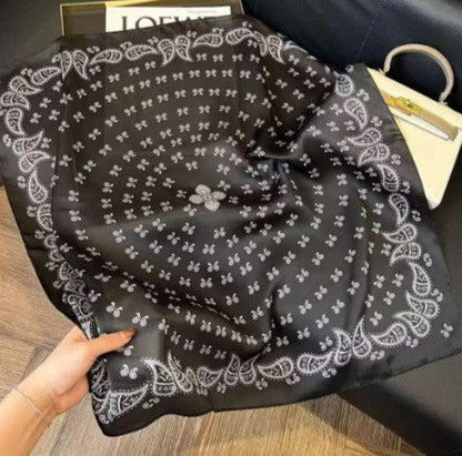 Vintage Inspired Faux Silk Korean Scarf