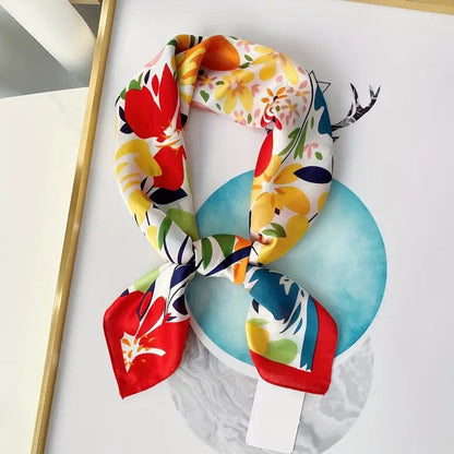 Vintage Inspired Faux Silk Korean Scarf