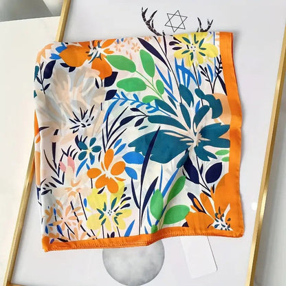 Vintage Inspired Faux Silk Korean Scarf