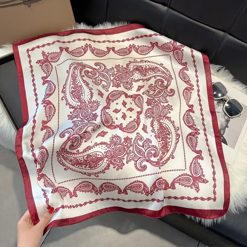Vintage Inspired Faux Silk Korean Scarf