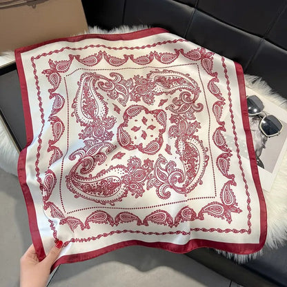 Vintage Inspired Faux Silk Korean Scarf