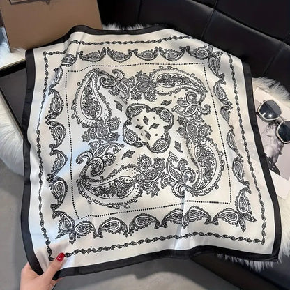 Vintage Inspired Faux Silk Korean Scarf