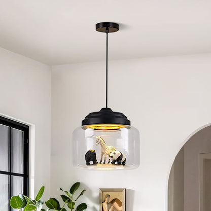 Colorful Kids Glass Pendant Lamp Fun Animal Theme