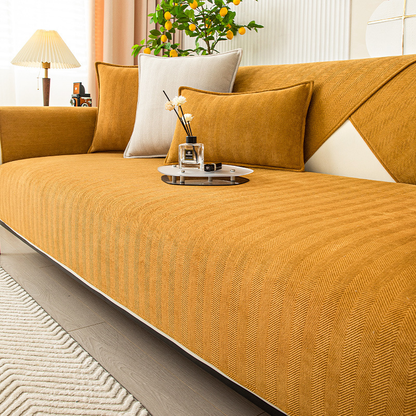 Plush Check Soft Sofa Slipcover Furniture Protector