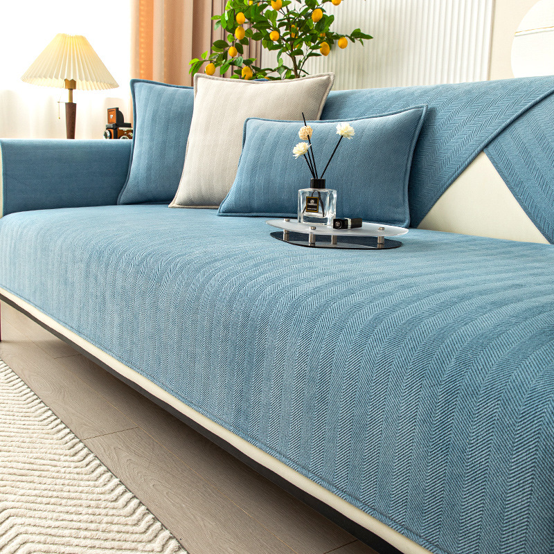 Plush Check Soft Sofa Slipcover Furniture Protector