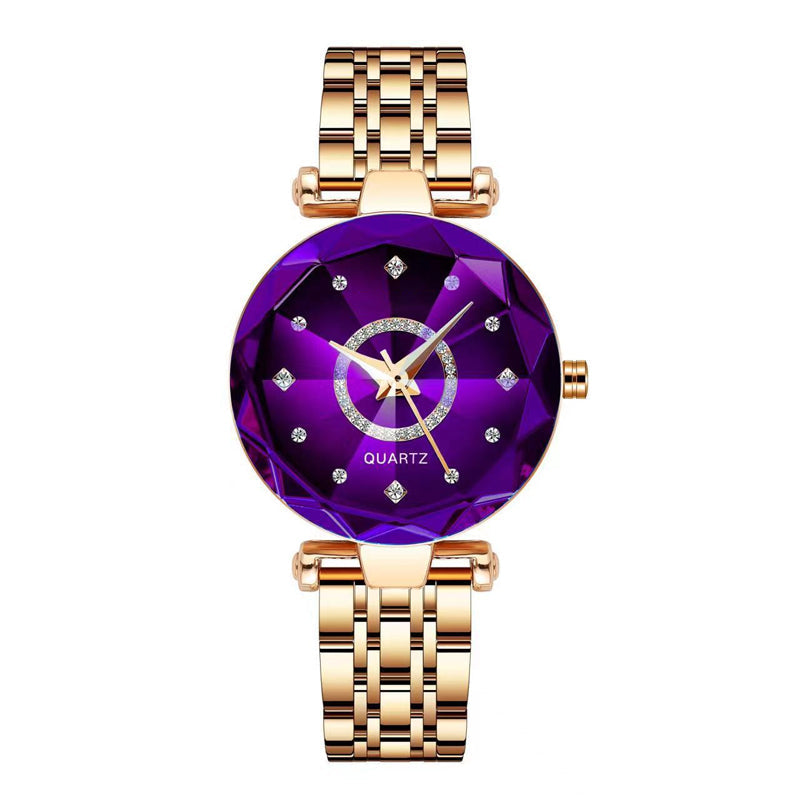Glittering Diamond Face Women's Water Resistant Watch
