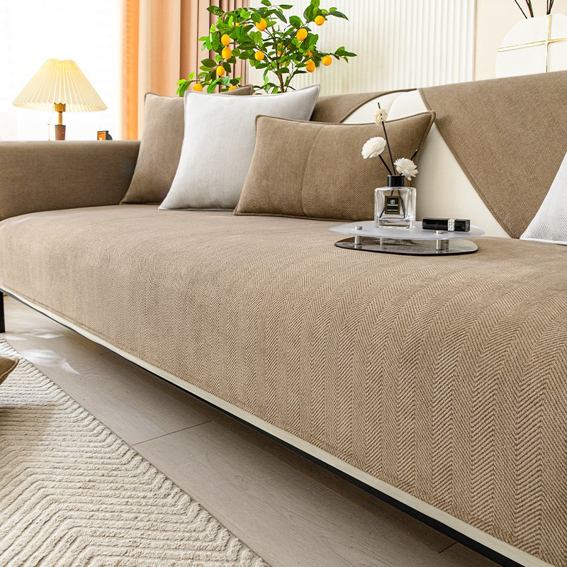 Plush Check Soft Sofa Slipcover Furniture Protector