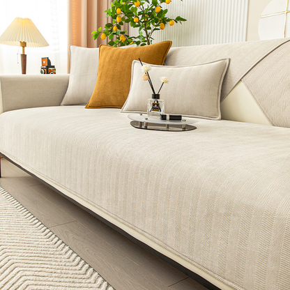 Plush Check Soft Sofa Slipcover Furniture Protector