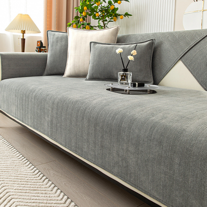 Plush Check Soft Sofa Slipcover Furniture Protector