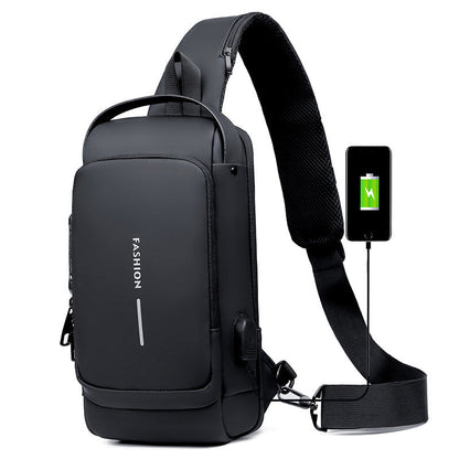 Secure Water Resistant USB Sling Backpack