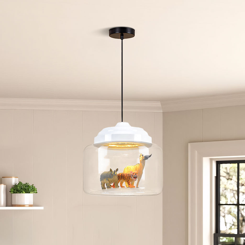 Colorful Kids Glass Pendant Lamp Fun Animal Theme