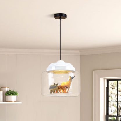 Colorful Kids Glass Pendant Lamp Fun Animal Theme