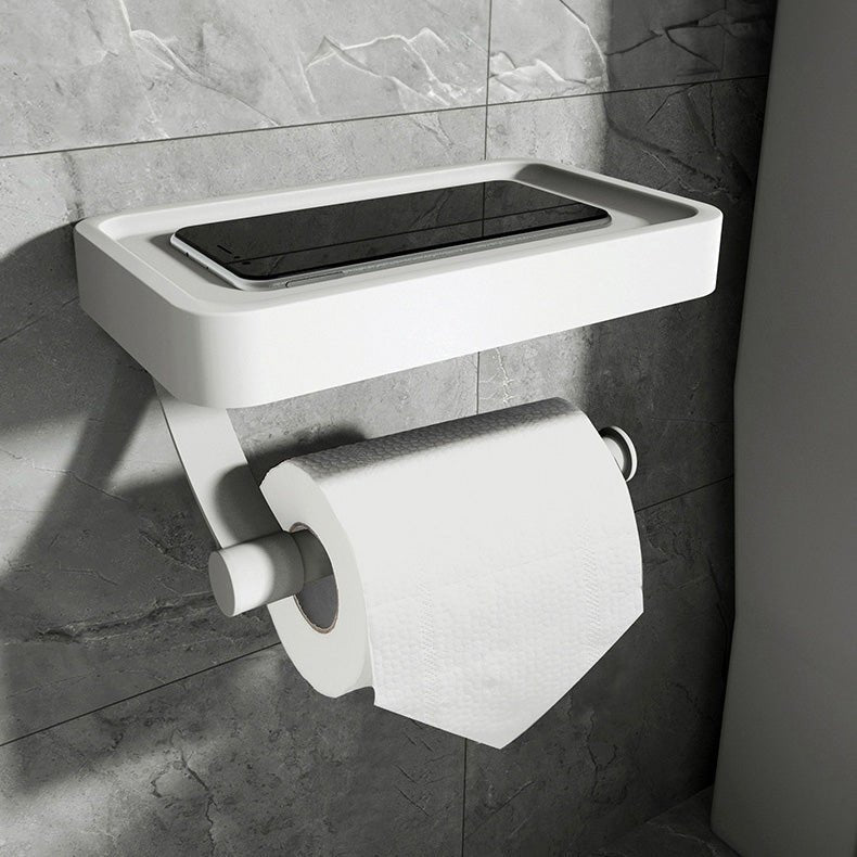 Wall Mount Toilet Paper Holder with Metal Storage Shelf