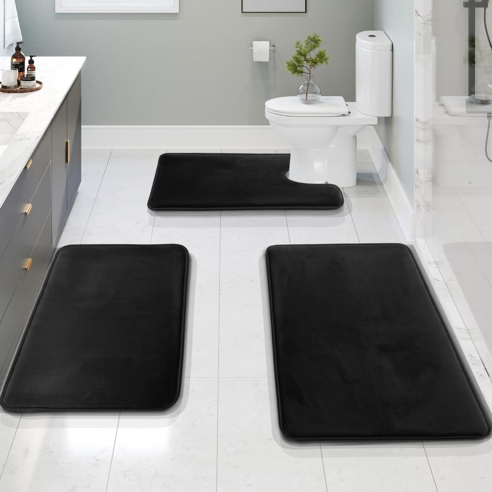 Plush Comfort Memory Foam Bathroom Mat Set