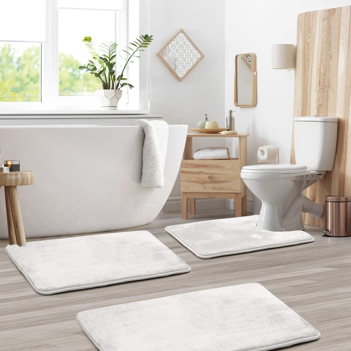 Plush Comfort Memory Foam Bathroom Mat Set