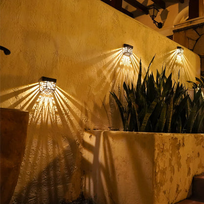 Outdoor LED Garden Wall Light Solar Powered Sconce