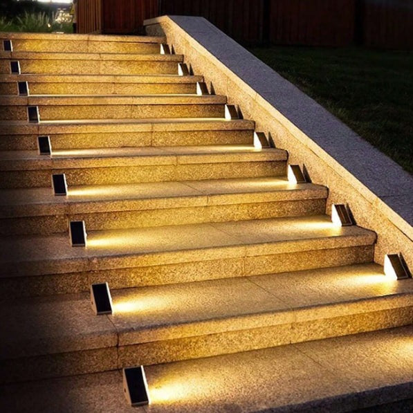 Bright LED Stair Lamp – Soft Solar Lighting