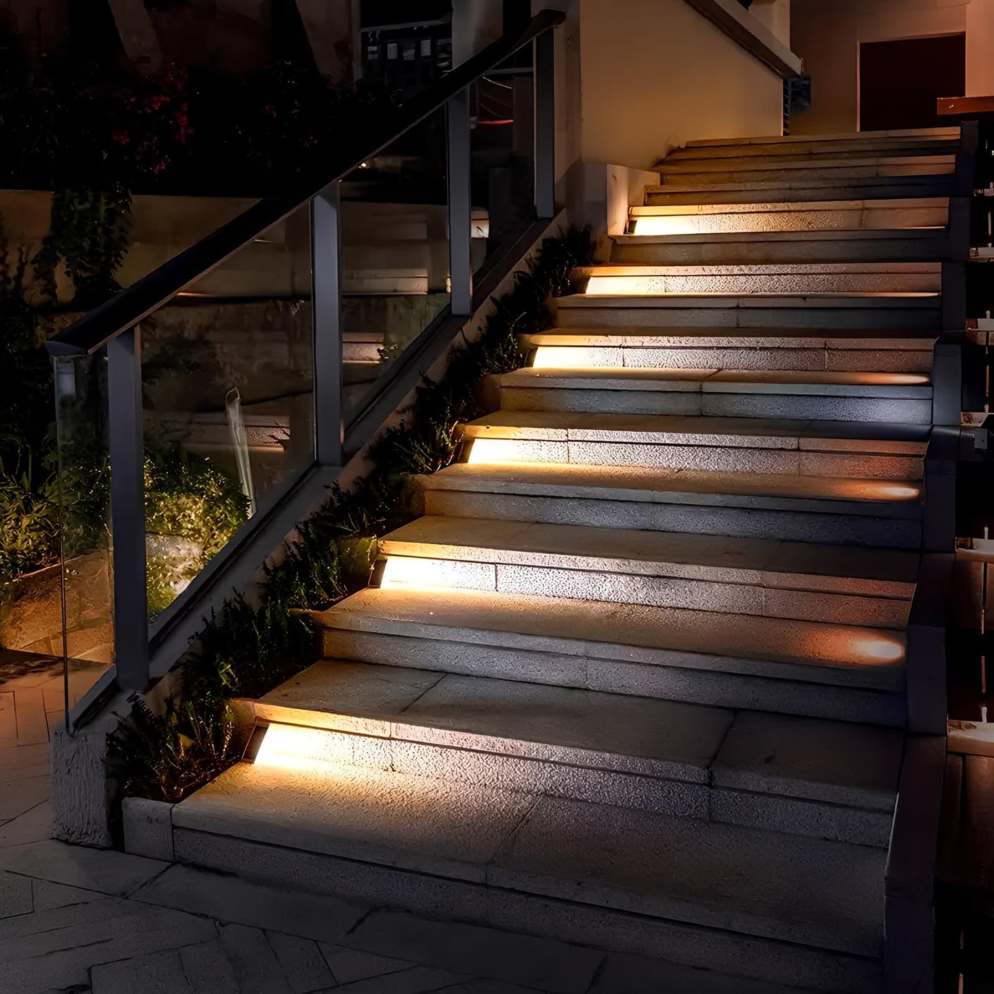 Bright LED Stair Lamp – Soft Solar Lighting
