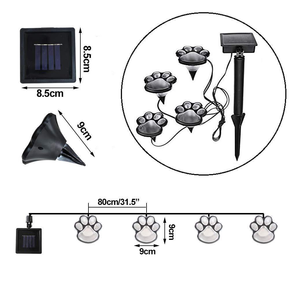 Cute Pet Footprint Solar Yard Lights