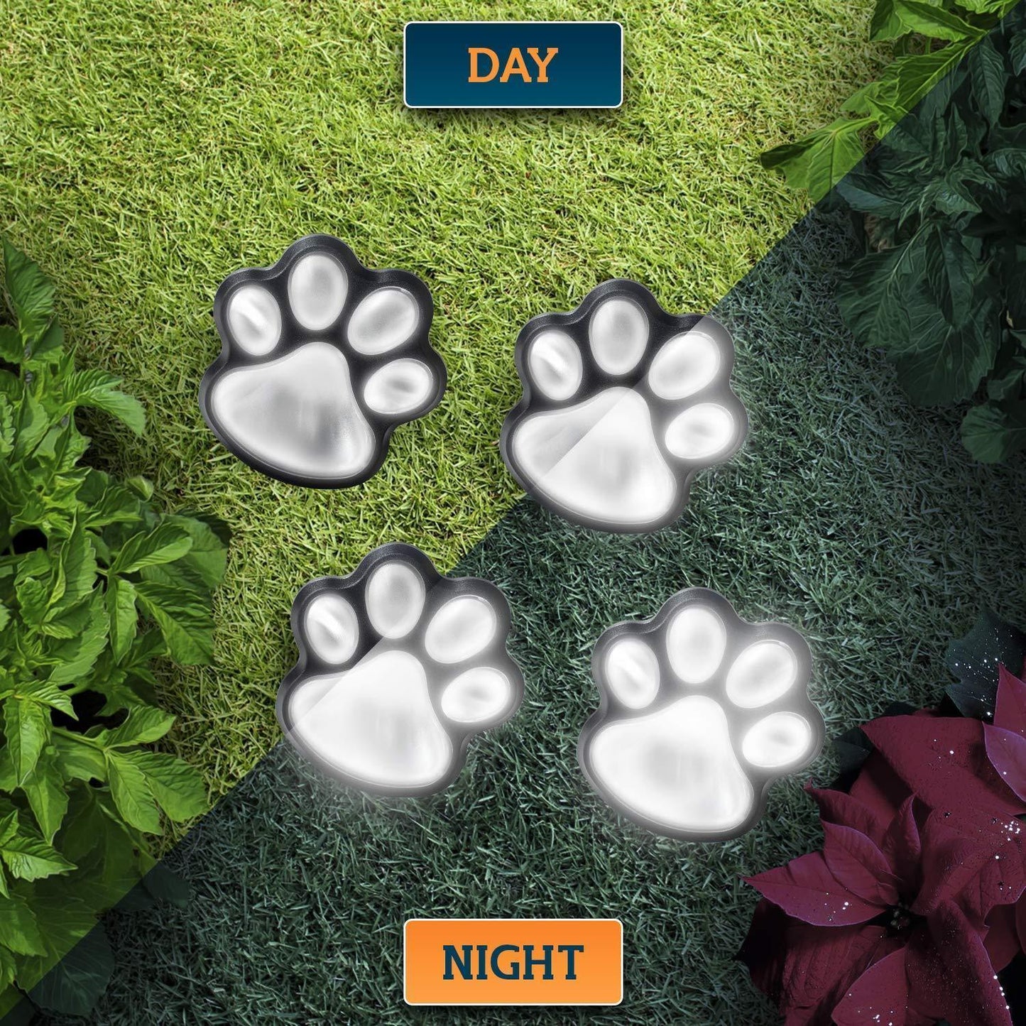 Cute Pet Footprint Solar Yard Lights