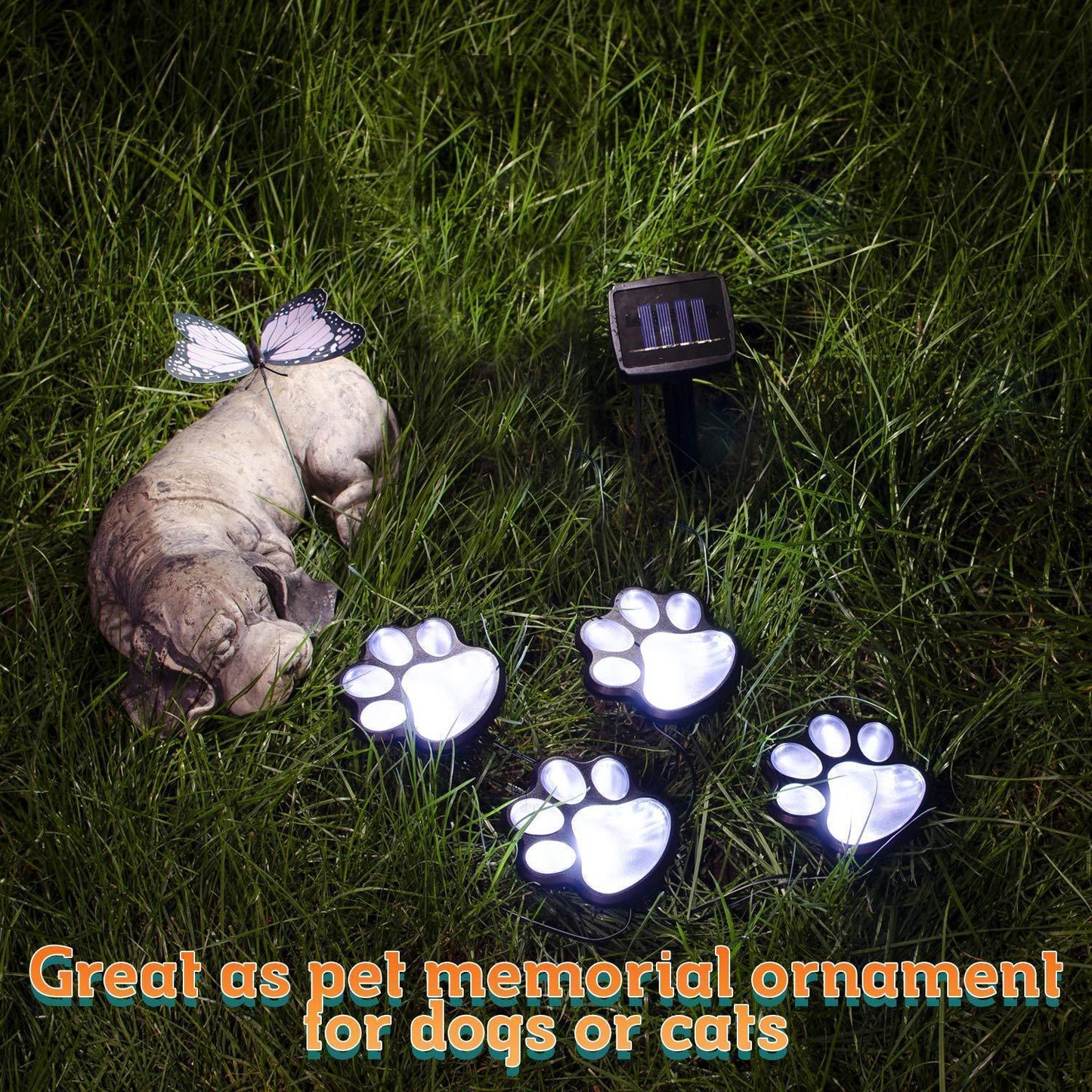 Cute Pet Footprint Solar Yard Lights