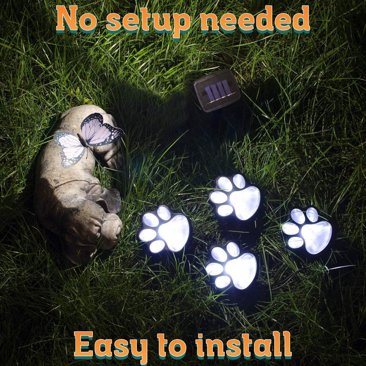 Cute Pet Footprint Solar Yard Lights
