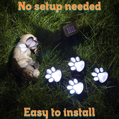 Cute Pet Footprint Solar Yard Lights