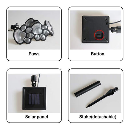 Cute Pet Footprint Solar Yard Lights