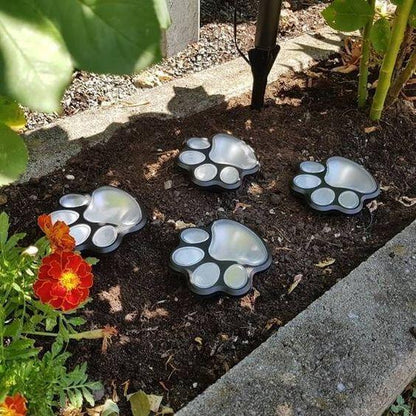 Cute Pet Footprint Solar Yard Lights