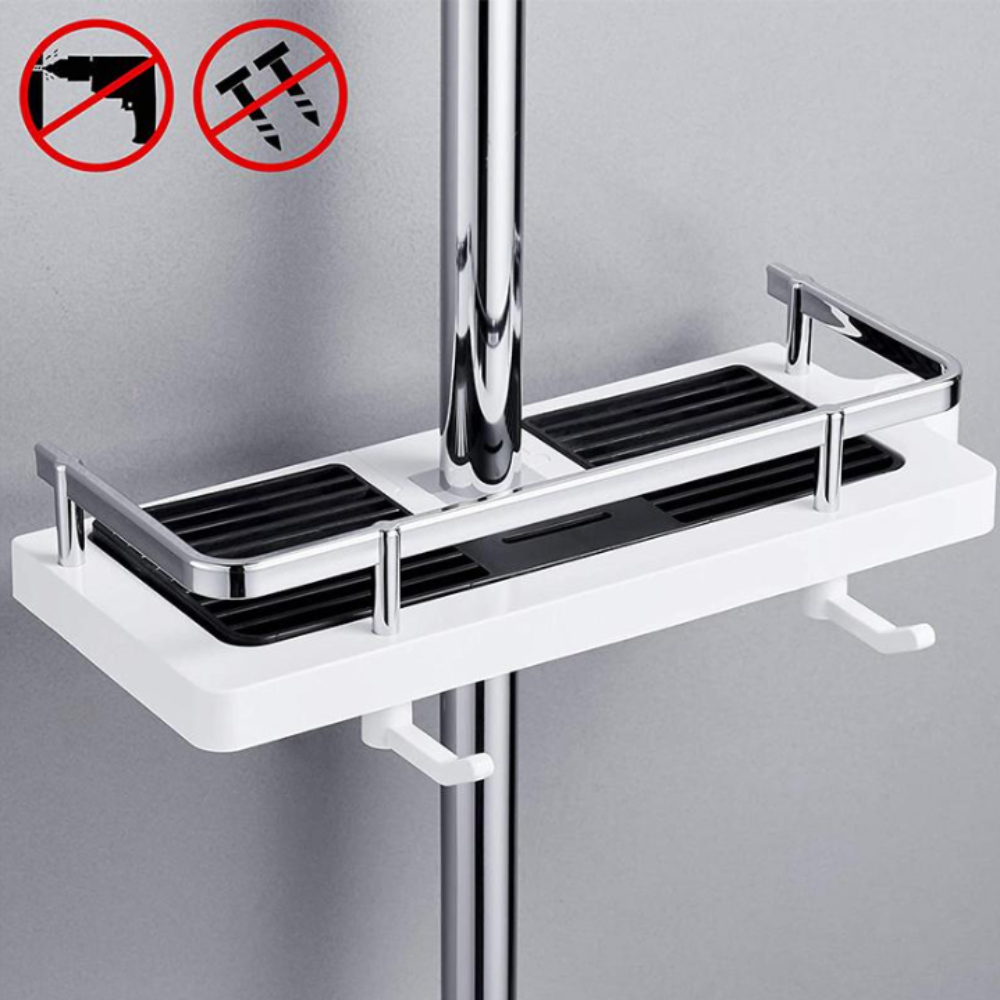 Stainless Steel Wall Mount Bathroom Shelf Storage Rack