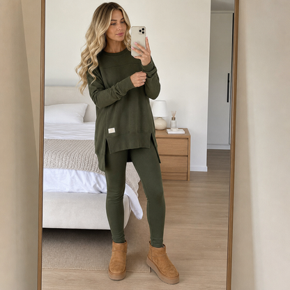 Split Sleeve Top and Pants Set