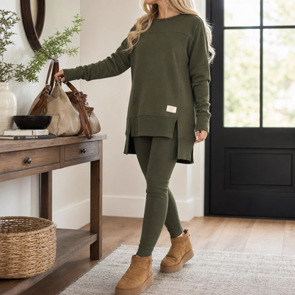 Split Sleeve Top and Pants Set