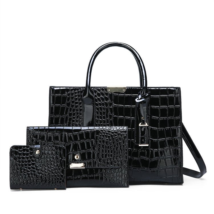 Luxury Croc Pattern Leather Handbag