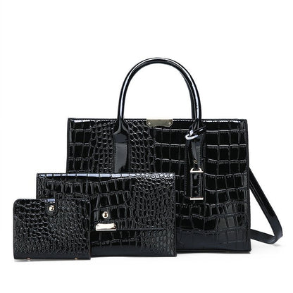 Luxury Croc Pattern Leather Handbag