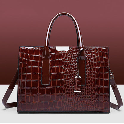 Luxury Croc Pattern Leather Handbag - Cofik