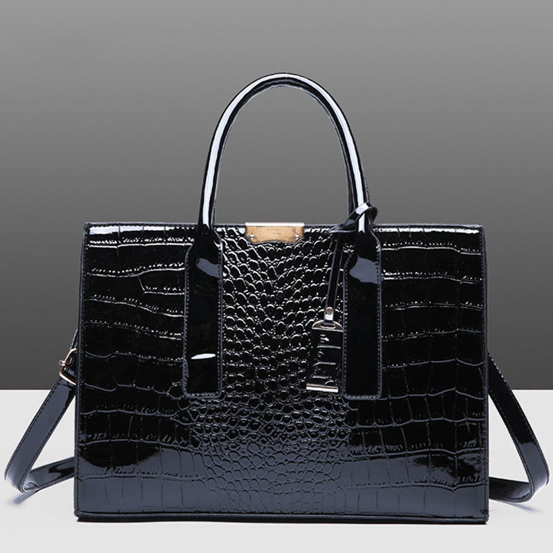 Luxury Croc Pattern Leather Handbag